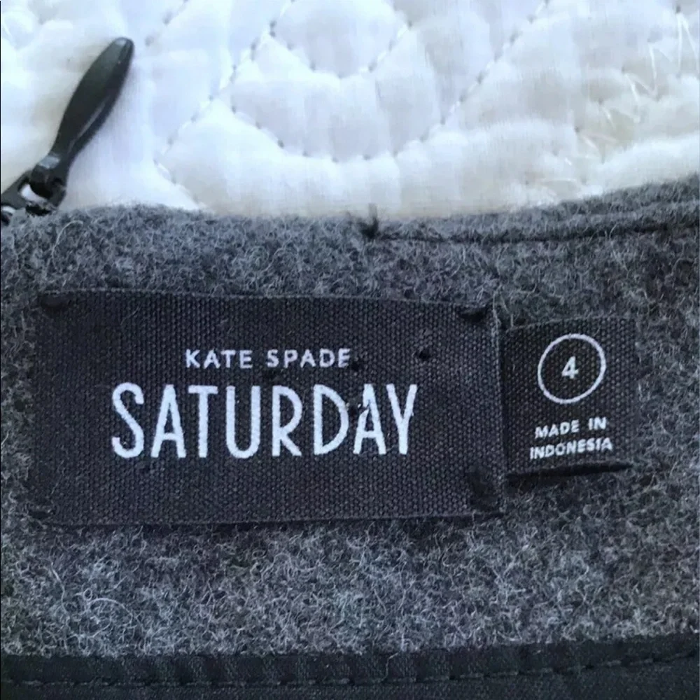 Kate Spade Saturday Woman's Sz 4 Gray Wool Blend Sleeveless Career Dress